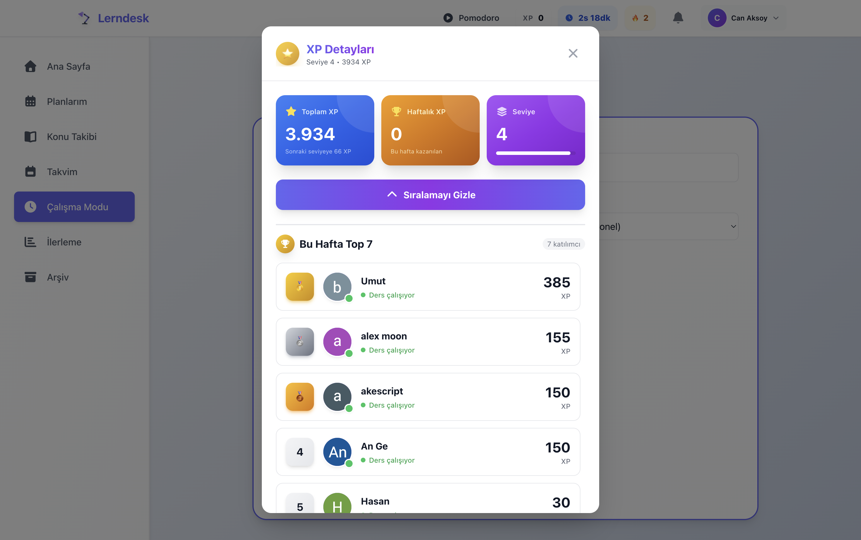 XP ve Seviye Sistemi